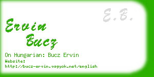 ervin bucz business card